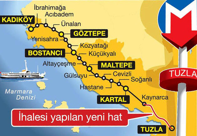 Kadıköy Kaynarca metro hattı