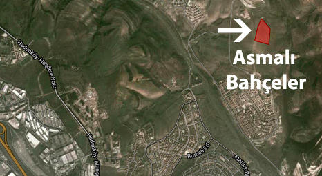dekar asmalı bahçeler konut projesinin inşa edileceği alanın uydu görüntüsü