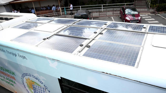 güneş enerjili otobüs