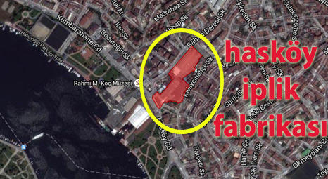 hasköy iplik fabrikasının uydu görünümü