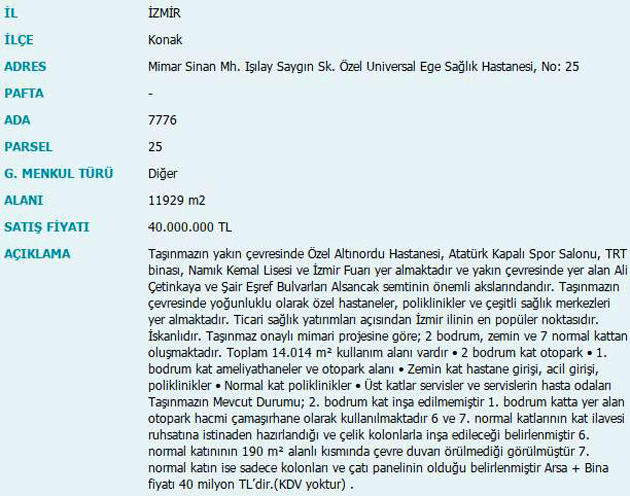 universal ege hastanesi konak