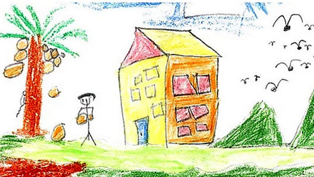 ilkokulda çizilen evler