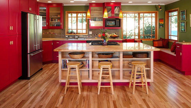 Kırmızı mutfak dekorasyonu