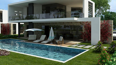 yüzme havuzlu müstakil villa