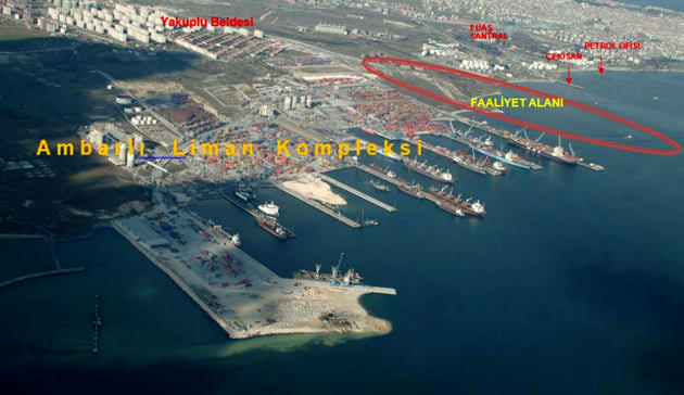 roro ambarlı limanı projesinin havadan görünüm