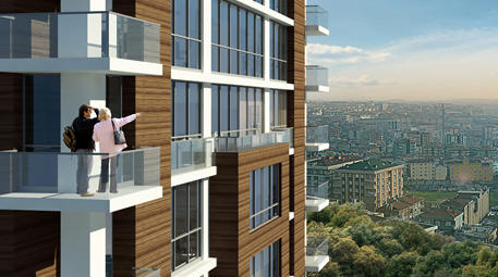townofis projesinin istanbul manzaralı balkonu