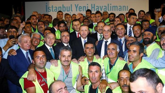 erdoğan yeni havalimanında işçilerler