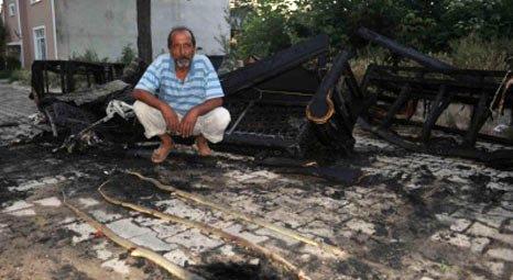 Edirne'de korkudan yılan basan evini yaktı!