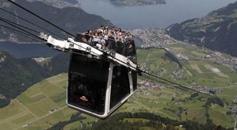 İsviçre'de üstü açık teleferik keyfi!