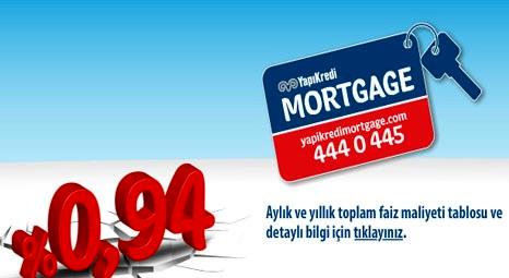 Yapı Kredi Mortgage'ta faizler yüzde 0,94'ten başlıyor!