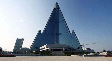 İnsanlık tarihinin en çirkin binası Ryugyong Oteli Kuzey Kore’de açılıyor!
