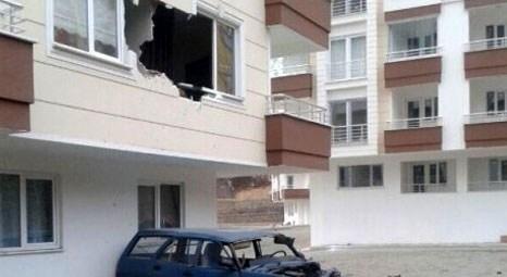 Trabzon'da otomobil apartmanın ikinci katına çarptı!