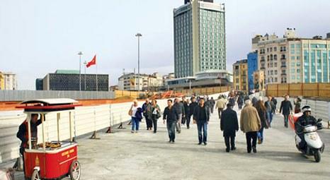 Taksim'de yeni yaya yolu hizmete girdi!