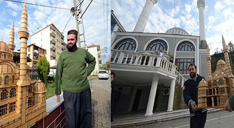 Trabzon Sürmeneli Enver Topal 41 bin kibrit çöpünden cami maketi yaptı!