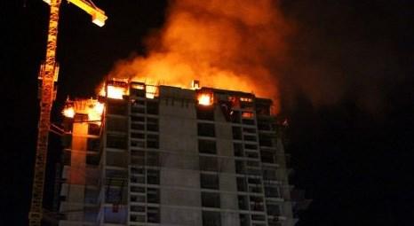 Samsun İlkadım’da otel inşaatında yangın çıktı!