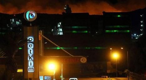 İzmir’deki Petkim tesislerinin ormanlık alanında yangın çıktı!