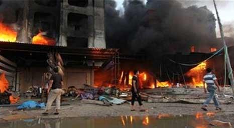 Libya'da Mısır Halı Çarşısı'nda yangın çıktı