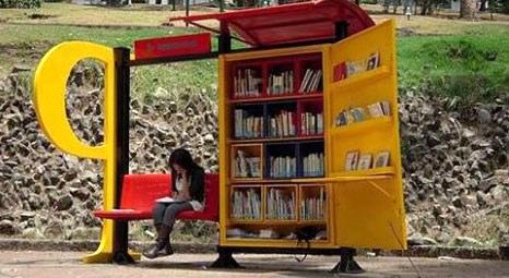 Antalya’da otobüs durakları kütüphane oluyor