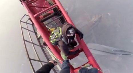 Rus arkadaşlar 650 metrelik Şangay Tower’a tırmandı