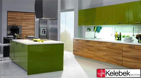 Kelebek, ceviz ve yeşilin uyumu ile mutfaklara renk katıyor
