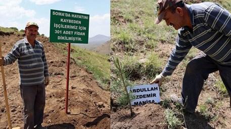 Kayseri’de bir vatandaş madenciler için 301 fidan dikti
