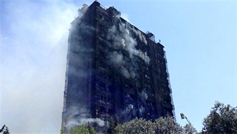 Bakü'de 16 katlı binada yangın çıktı!