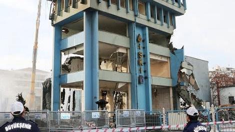 Aksaray'daki İSKİ binasının yıkımı tamamlandı