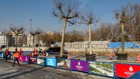 Taksim Meydanı'na 58 ağaç dikilecek 