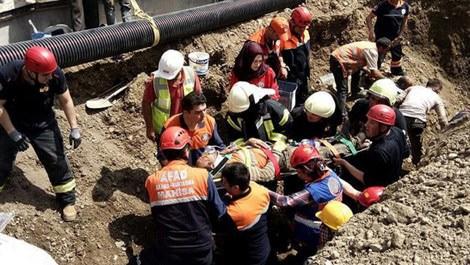 Manisa'da hastane inşaatında göçük