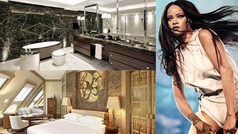 Rihanna, geceliği 21 bin dolarlık odada kalıyor