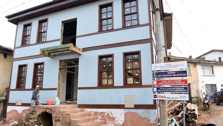 Bursa Aksu Köyü'ndeki tarihi okul binası yenileniyor