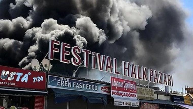 Antalya'daki Festival Çarşısı'nda yangın!