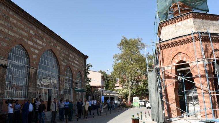 Bursa'daki şadırvan üstü minare restore ediliyor 