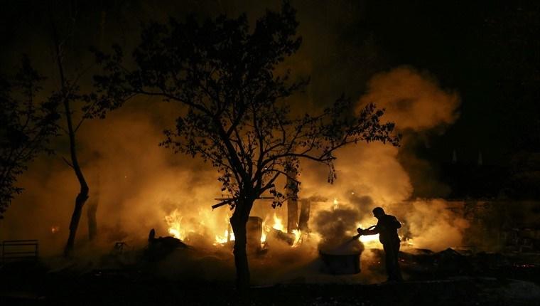 Ankara Pursaklar'da hobi bahçesinde yangın çıktı!