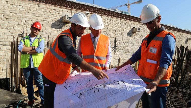 Taksim'deki cami projesinin inşaatı sürüyor 