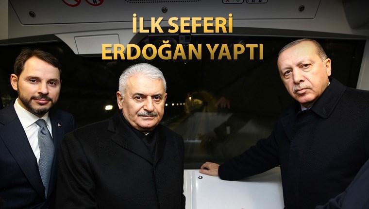 Sürücüsüz ilk metro hattını Erdoğan test etti