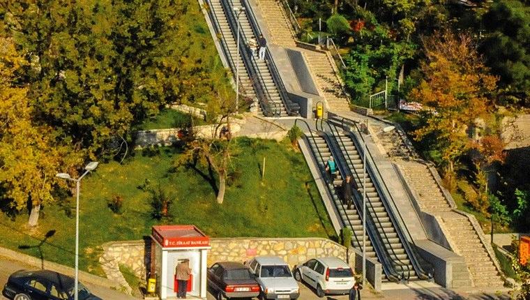 Karabük'te yüksek kesimlerdeki mahallelere yürüyen merdiven 