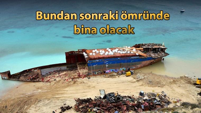 Çanakkale'deki kuru yük gemisi inşaat demiri haline getirilecek 