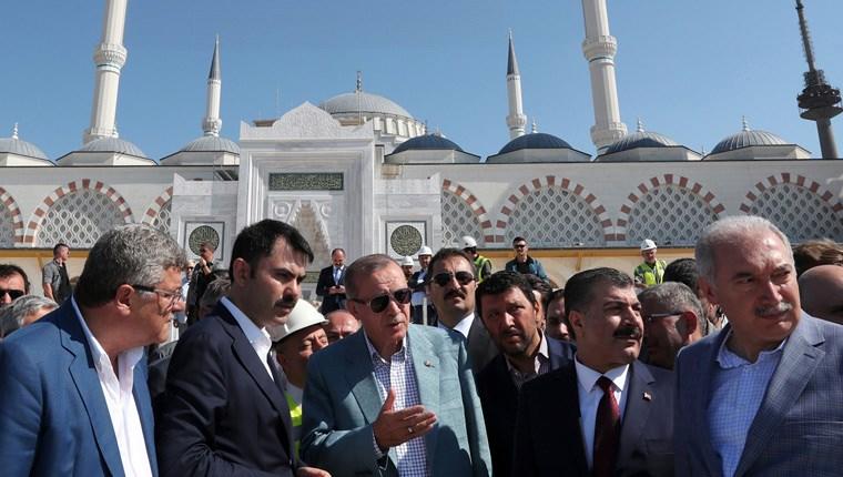 Recep Tayyip Erdoğan, Çamlıca Camisi'ni inceledi 