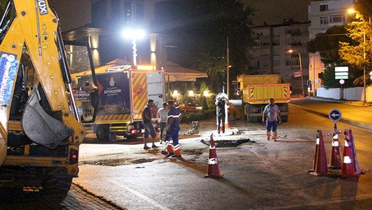 Beşiktaş Nispetiye Caddesi'ndeki göçük kapatıldı!