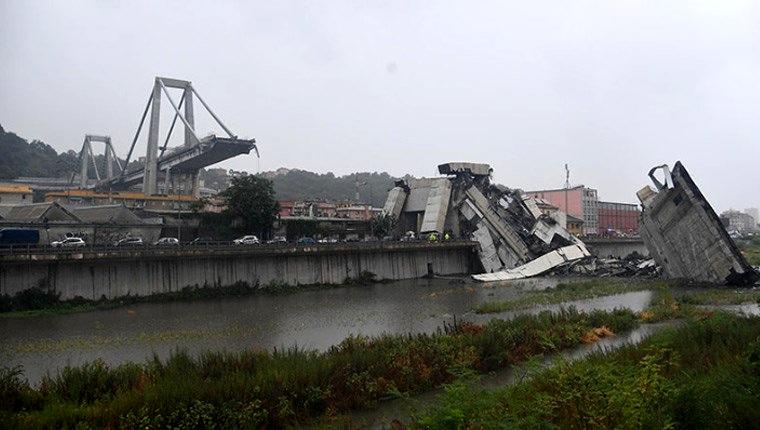 İtalya'da Morandi Köprüsü'nün bir kısmı çöktü 