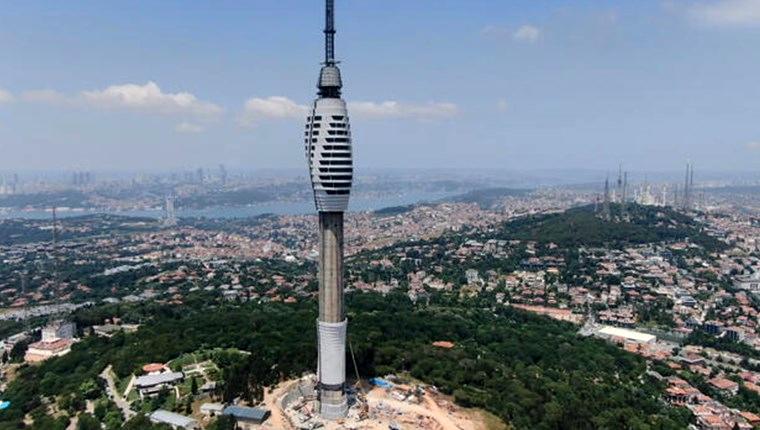 Çamlıca TV-Radyo Kulesi'ne son parçalar yerleştiriliyor