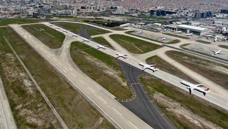 Atatürk Havalimanı pistleri, uçakların park alanı oldu