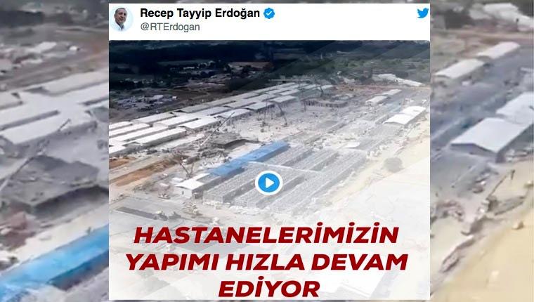 Cumhurbaşkanı Erdoğan pandemi hastanelerinden video paylaştı