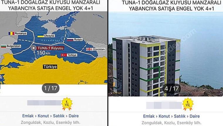 Zonguldak'ta Tuna-1 doğal gaz kuyusu manzaralı satılık daire
