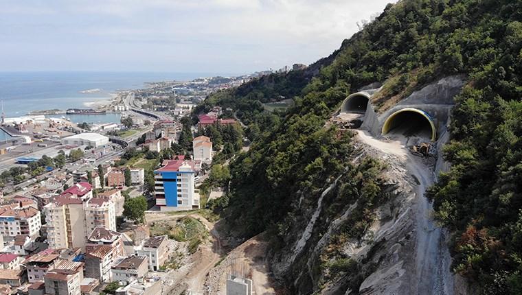 Trabzon'daki Boztepe Tüneli'nin inşaatı hızla devam ediyor