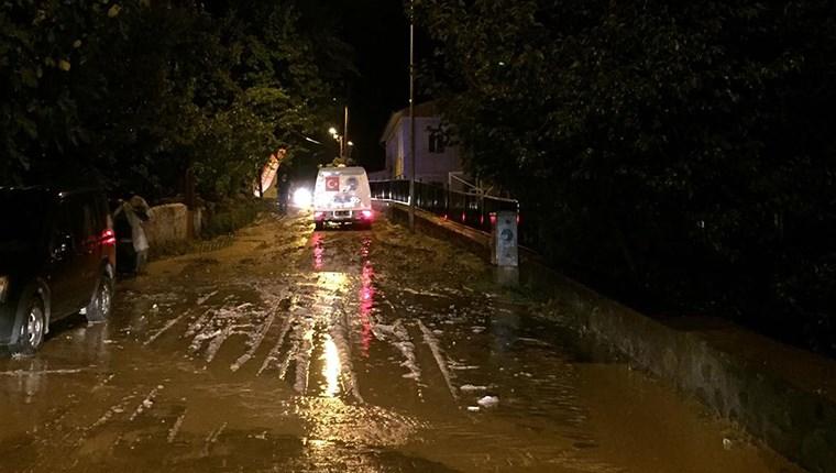 Yusufeli'ne 20 dakika yağmur yağdı, evleri su bastı
