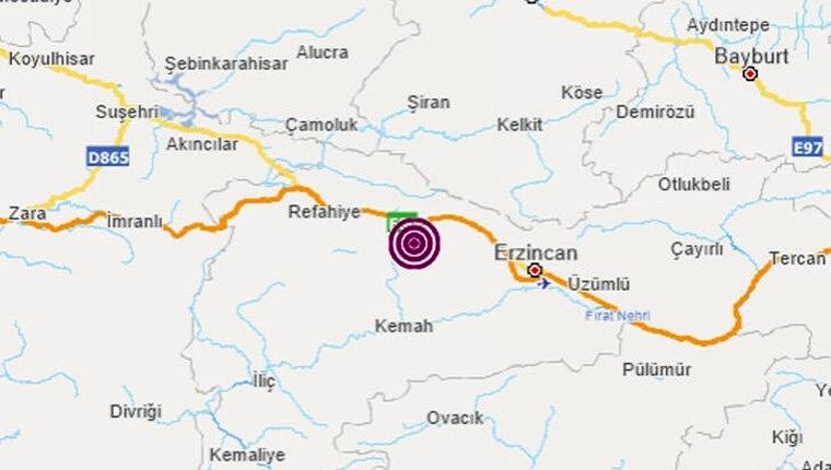 Erzincan'da 4.3 büyüklüğünde deprem!