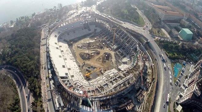 Vodafone Arena'nın kaba inşaatı havadan görüntülendi