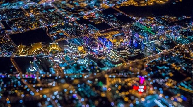 Eğlence şehri Las Vegas havadan böyle gözüküyor!